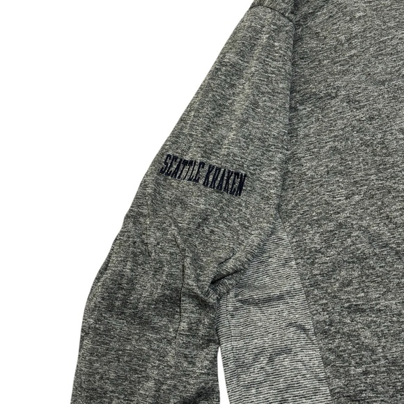 Seattle Kraken NHL 1/4 Zip Performance Shirt Mens 2XL Logo Gray side Stripes - Picture 8 of 13